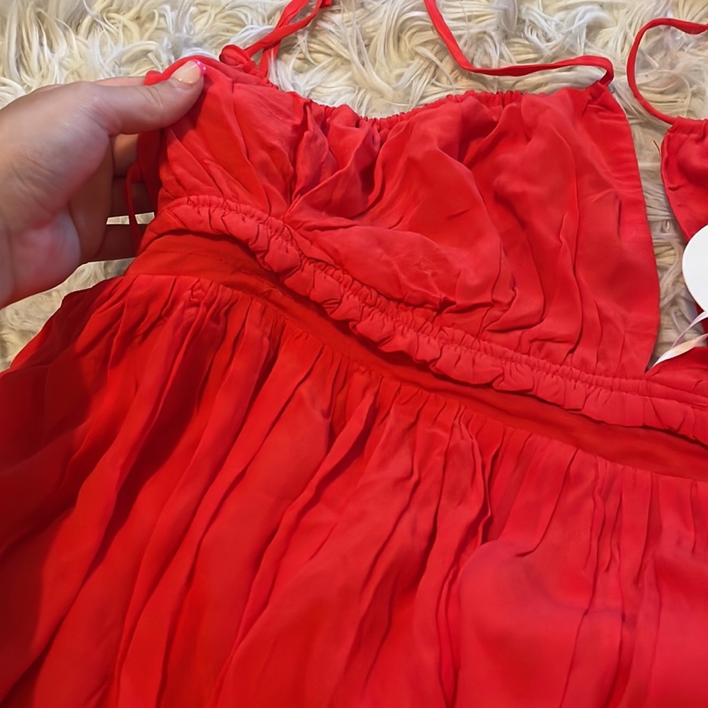 NWT Bright Red Triple Threads Ruffle Dress - Picture 4 of 6